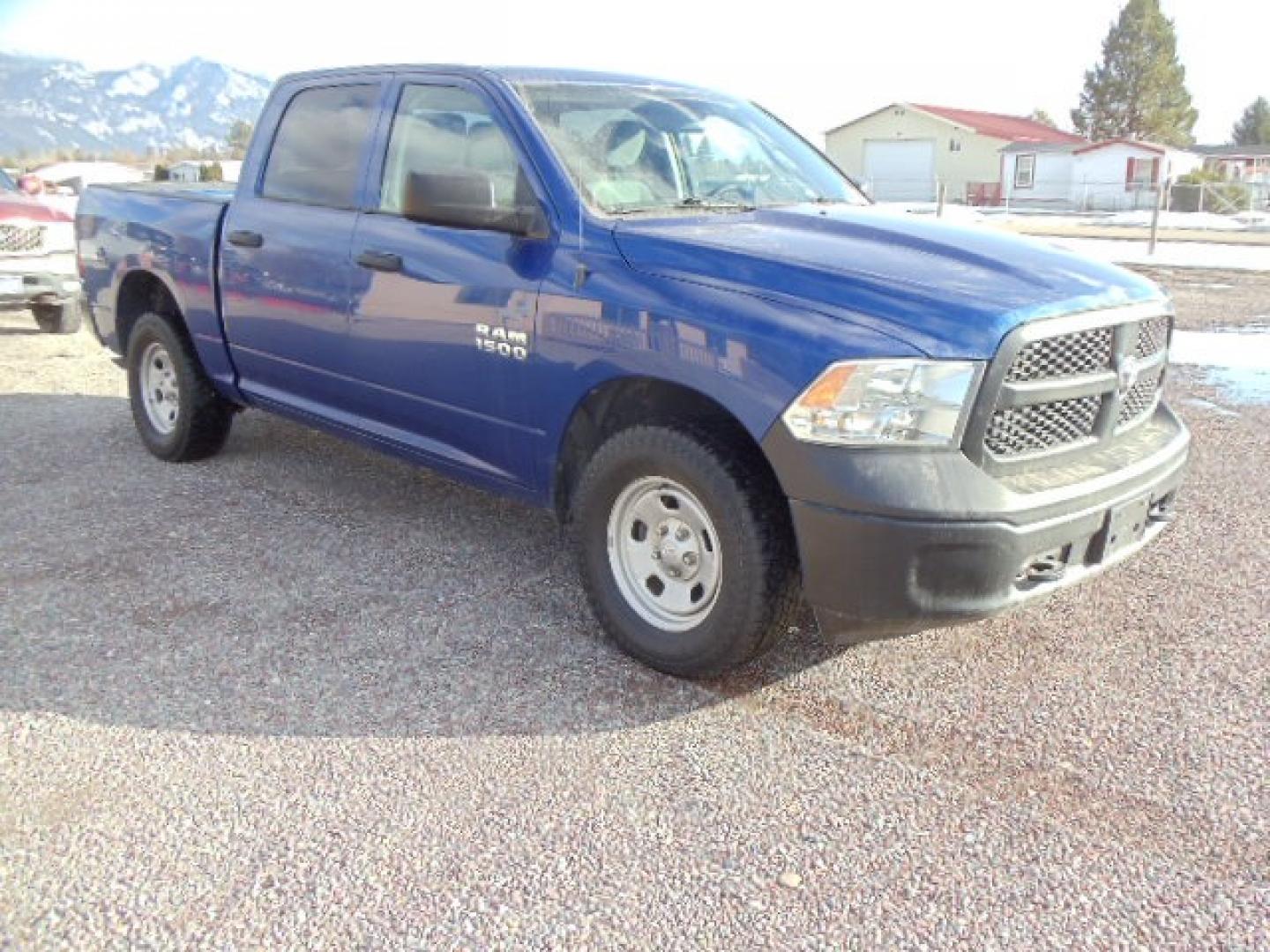 2016 Blue /Gray RAM 1500 Tradesman Crew Cab SWB 4WD (1C6RR7KG1GS) with an 3.6 L VVT 6 Cylinder engine, Automatic transmission, located at 5465 Highway 2 W., Columbia Falls, MT, 59912, (406) 892-4407, 48.352188, -114.240929 - Crew cab, short box, Automatic, Cruise, AC, Tilt wheel, Power windows door locks and mirrors, Towing. This truck was previously owned by the federal government so it has been well maintained and taken care of. The truck is clean inside and out with good tires and low actual miles. - Photo#0